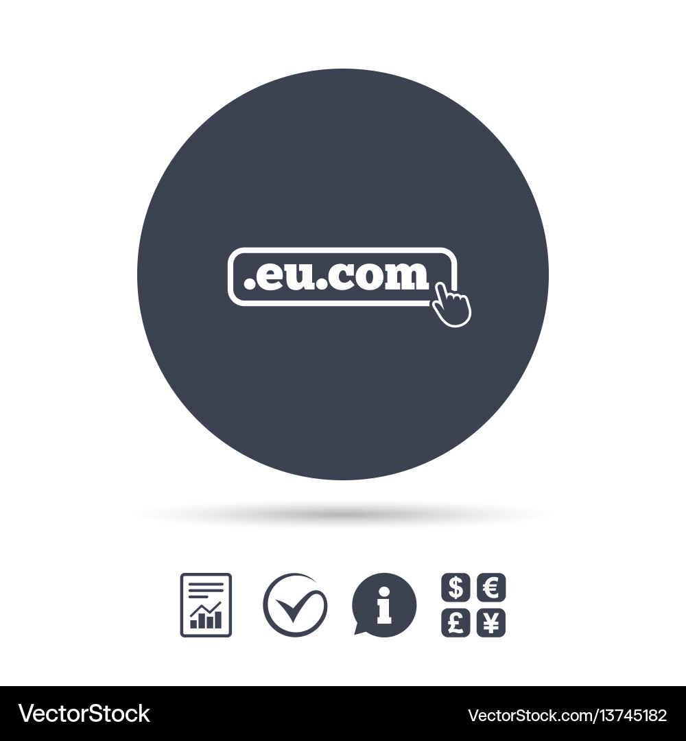 Domain eucom sign icon internet subdomain vector image