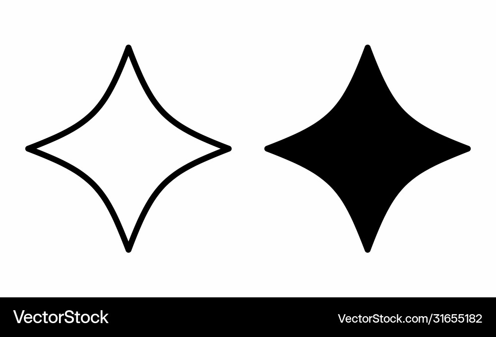 Four Point Star Icons Royalty Free Vector Image