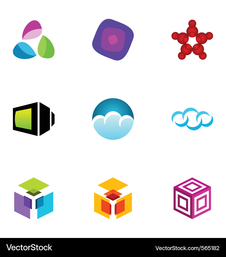 Geometric Icon Set - Modern Elements Royalty Free Vector