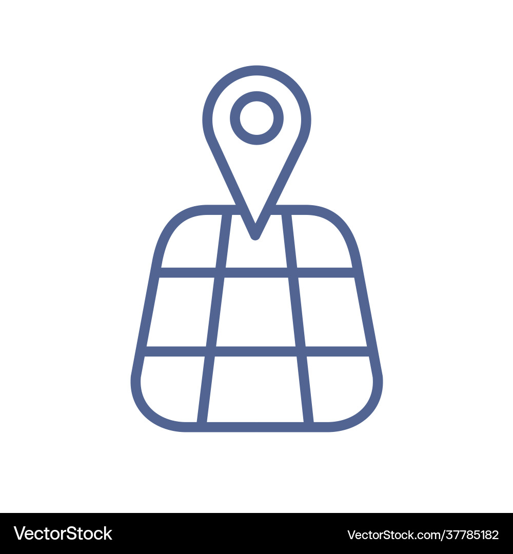 Gps navigation icon with simple map and pin vector image
