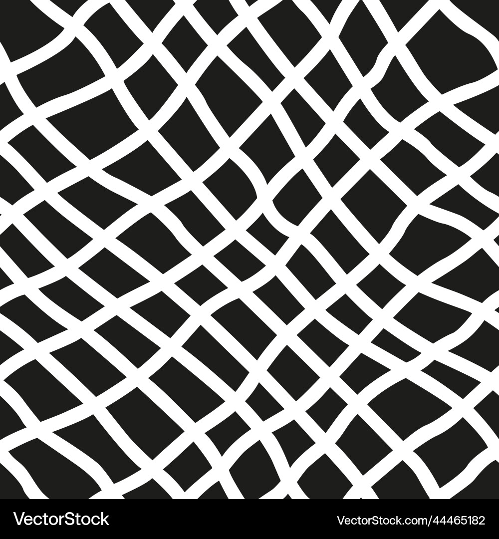 Irregular diagonal lines in grid seamless pattern Vector Image