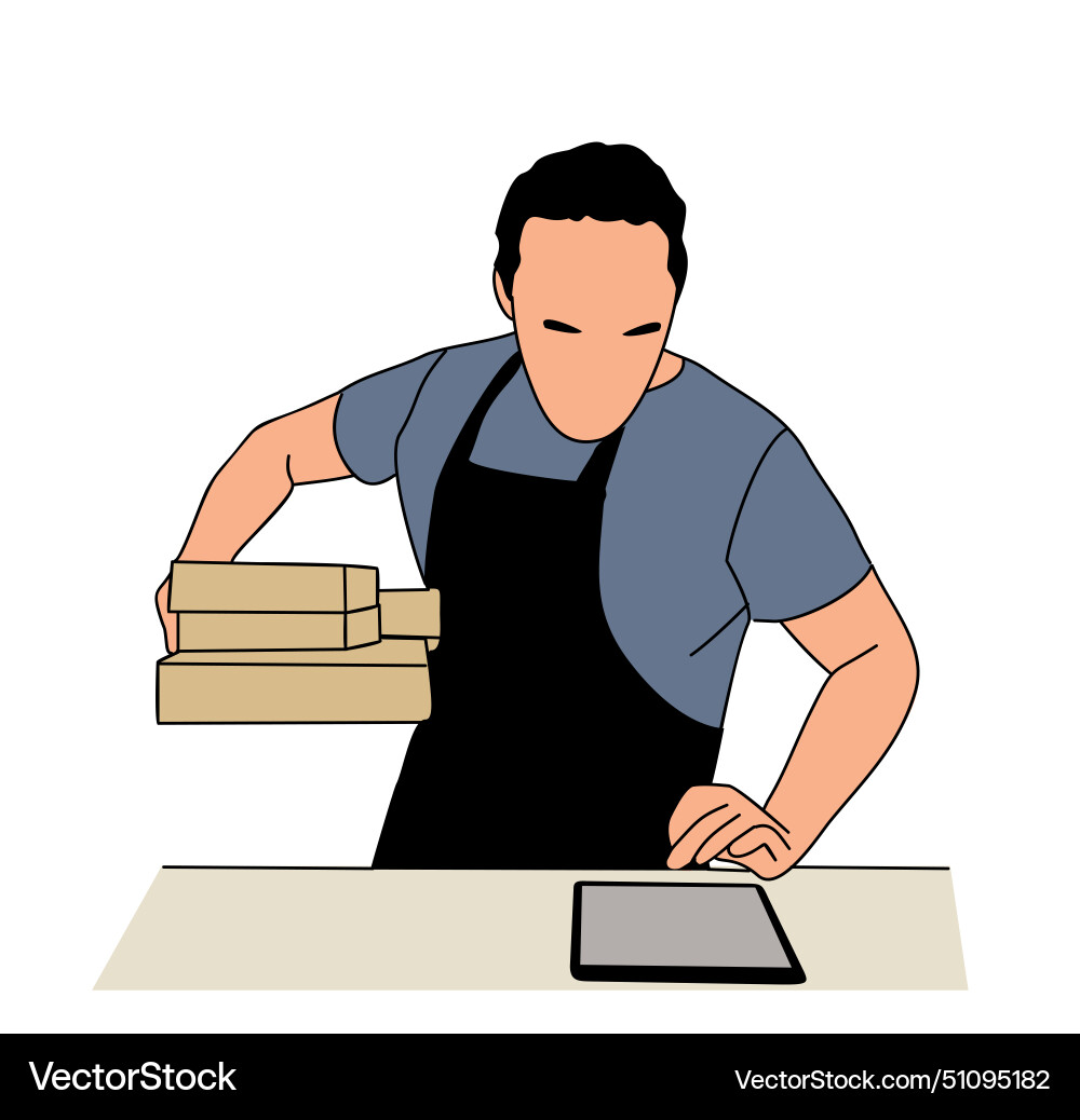 Kleinunternehmer Verpackungen Bestellungen Kunst Kleinunternehmer Verpackungen Bestellungen Kunst vektorbild
