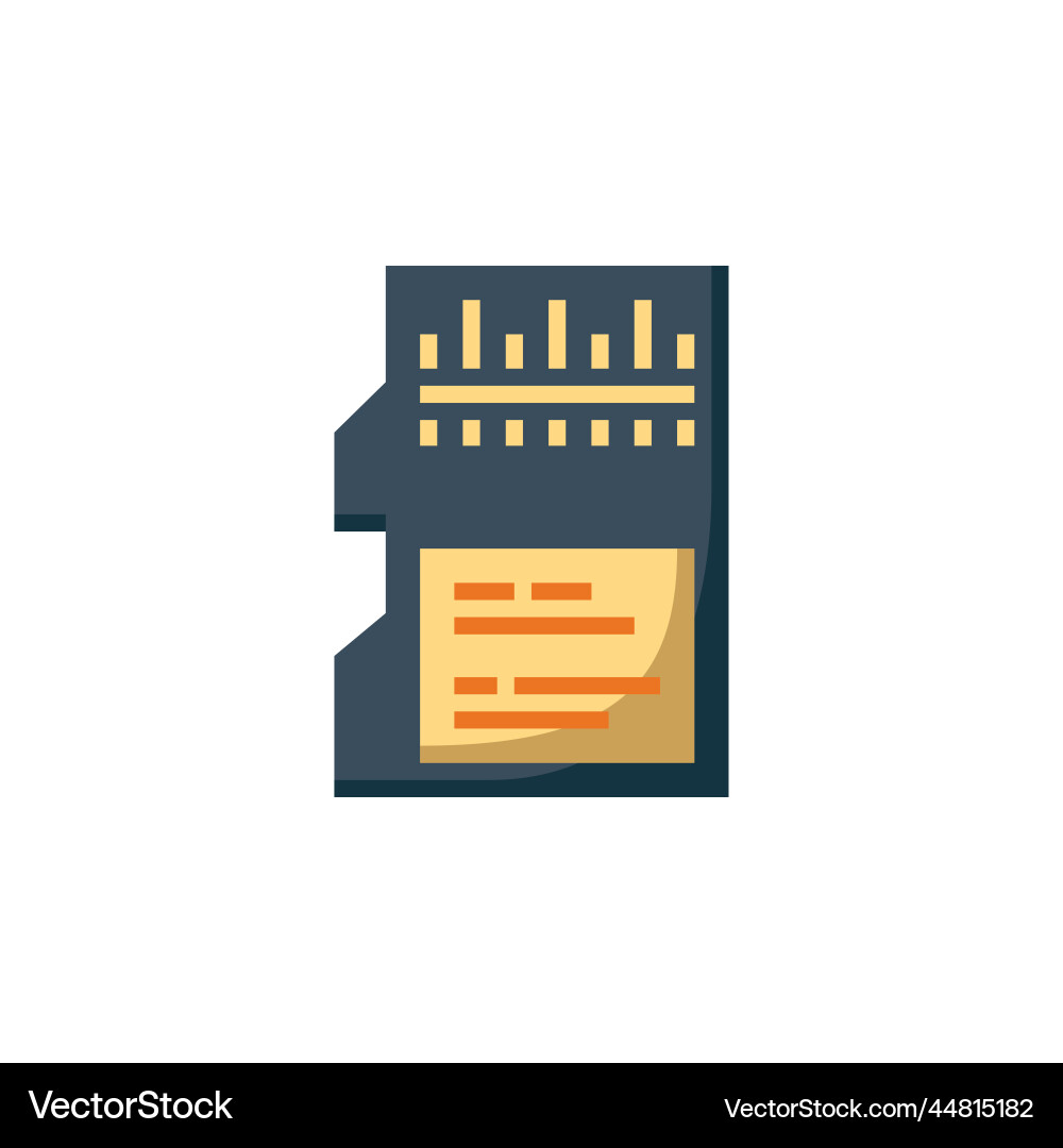 Memory card icon computer component flat vector image