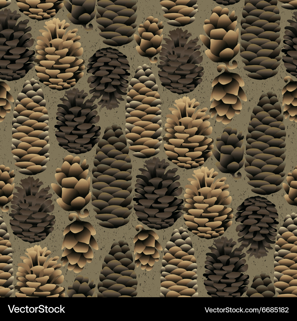 Pine Cone Seamless Pattern vector image
