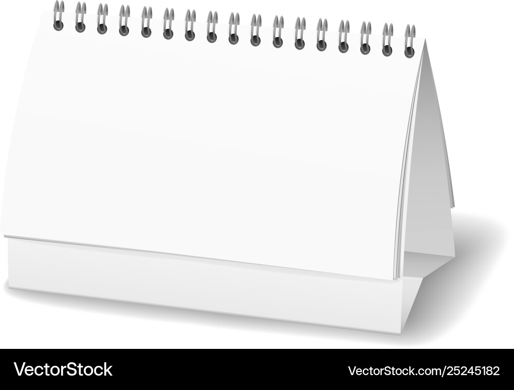 Realistic 3d empty and clean desktop calendar vector image