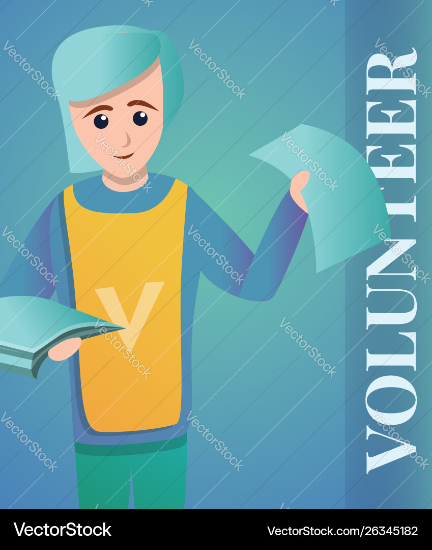 Student volunteer concept banner cartoon style Student volunteer concept banner cartoon style vector image