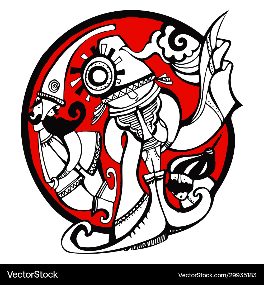 Abstract design ferdowsi shahnameh characters Vector Image