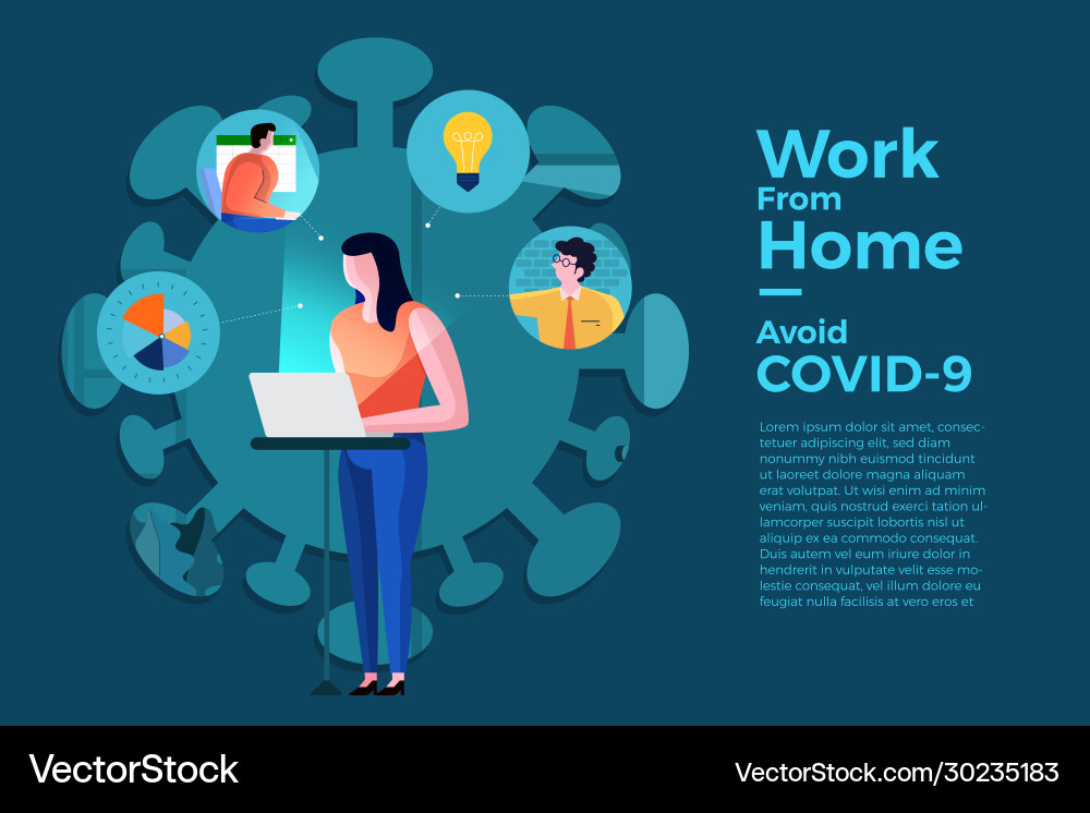 Covid19-19 work from home 21 Covid19-19 work from home 21 vector image