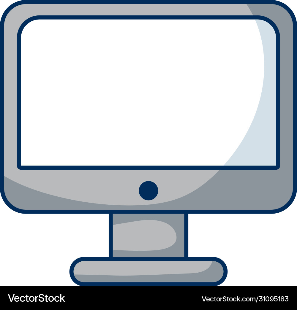 Desktop computer monitor isolated icon Desktop computer monitor isolated icon Vector Image