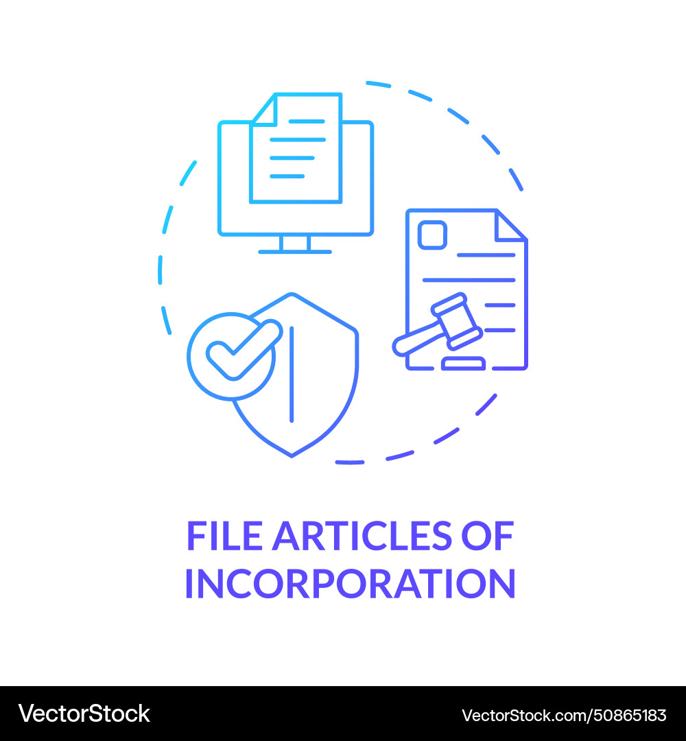 File articles of incorporation blue gradient Vector Image