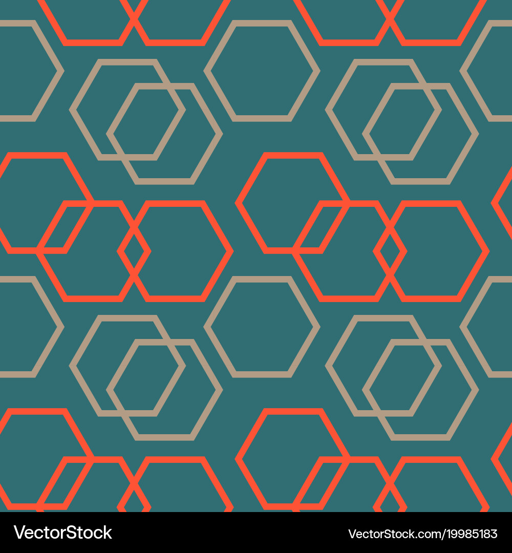 Geometric hexagon uneven seamless pattern vector image