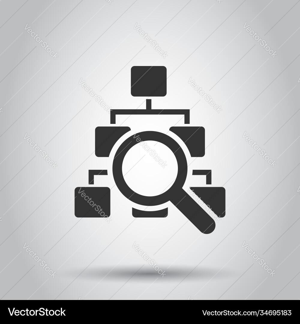 Hierarchy diagram icon in flat style structure Vector Image