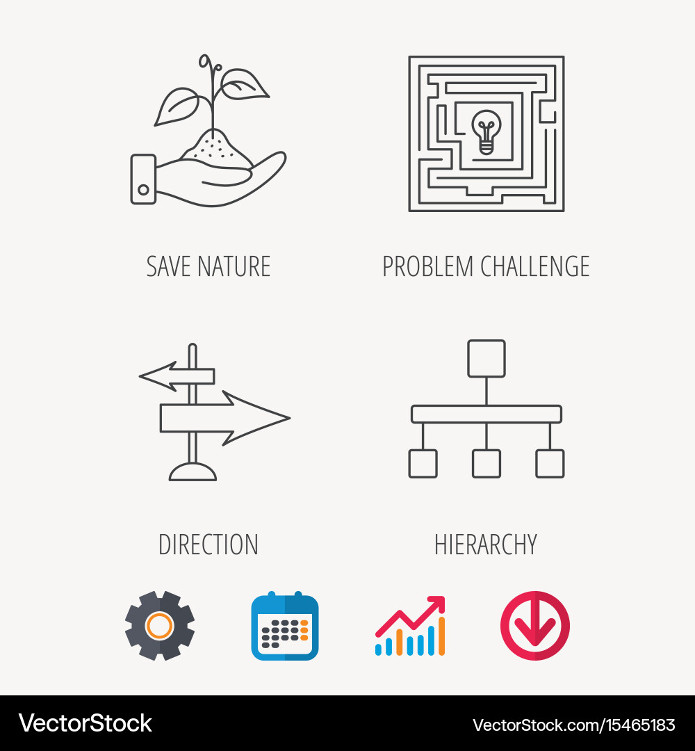 Hierarchy save nature and direction arrow icon Vector Image