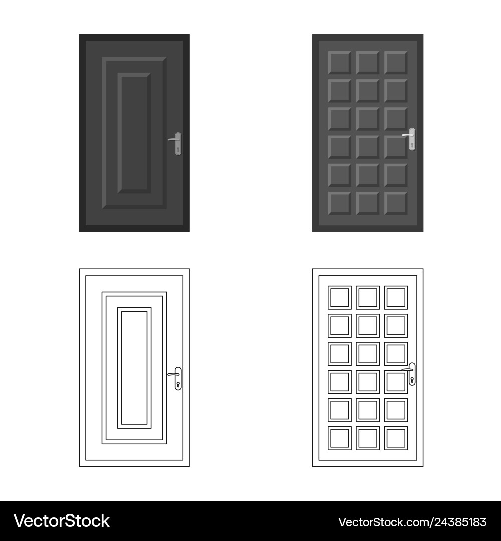 Isolated object of door and front icon set Vector Image