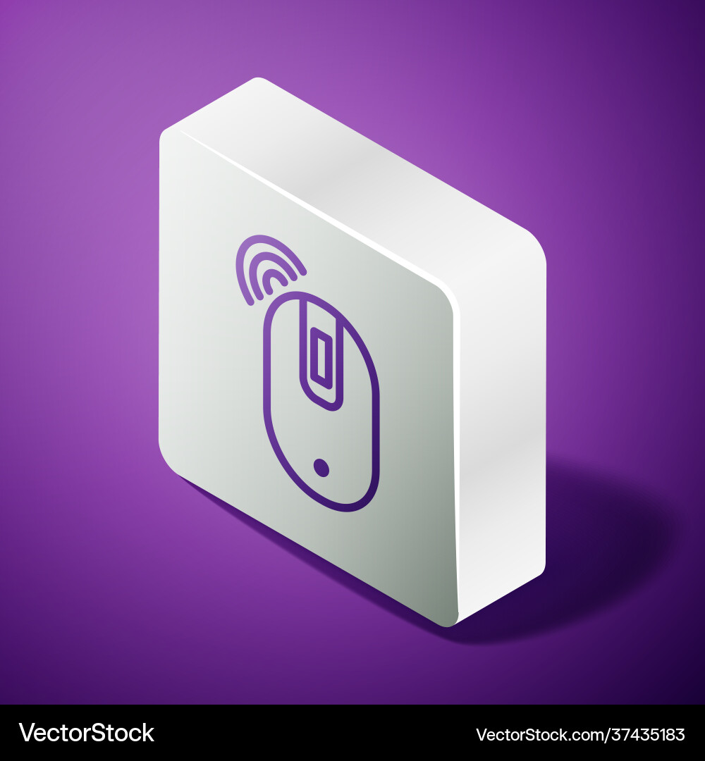 Isometric line wireless computer mouse icon Vector Image