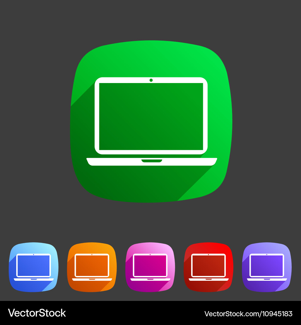 Laptop notebook computer icon flat web sign symbol vector image