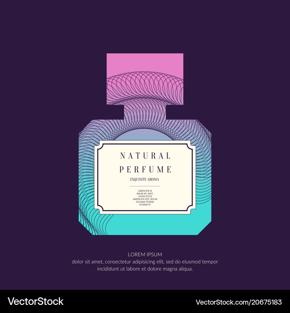 Perfume bottle with dynamic lines and waves Perfume bottle with dynamic lines and waves vector image