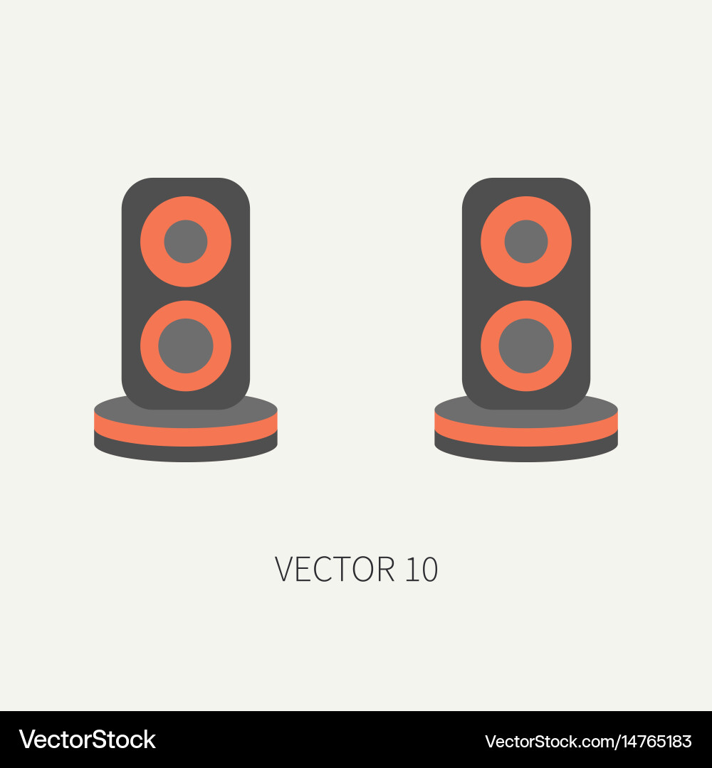 Plain flache Farbe Computer Teil Icon Audio Vektorbild