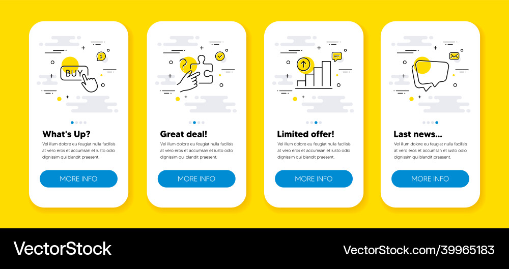 Set of graph chart search puzzle and buy Set of graph chart search puzzle and buy Vector Image