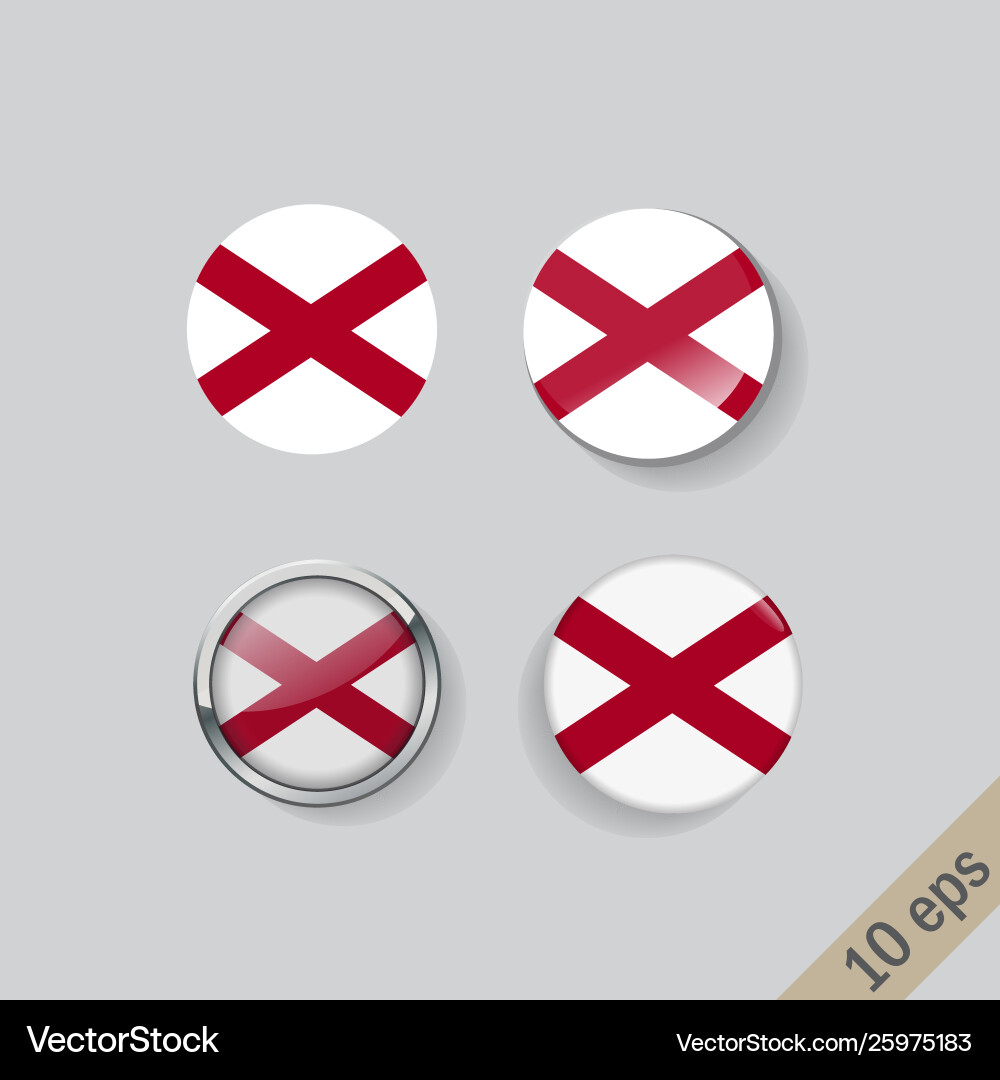 Set round buttons with image alabama Set round buttons with image alabama vector image