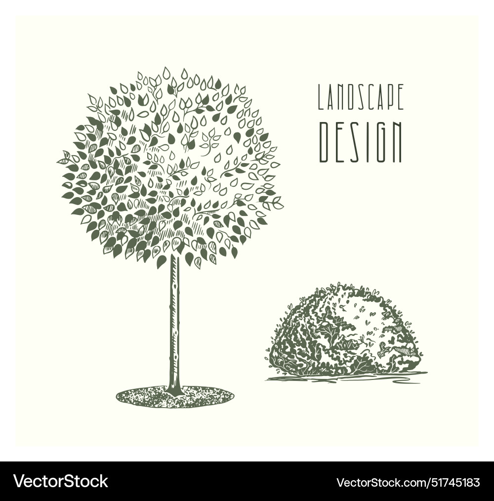 Tree pictograms in color for design Tree pictograms in color for design Vector Image