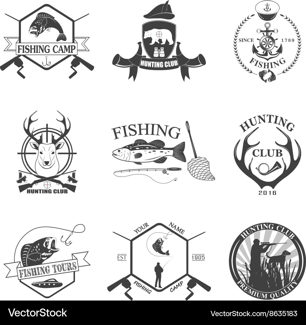 Vintage Hunting Labels Collection Vector Image