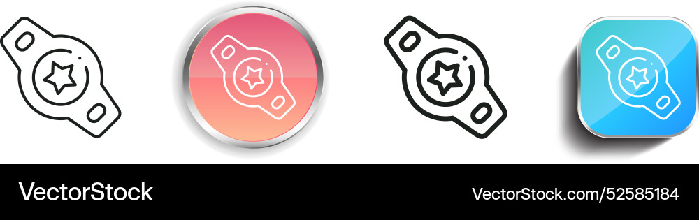 Champion belt icon thin linear regular and button Vector Image
