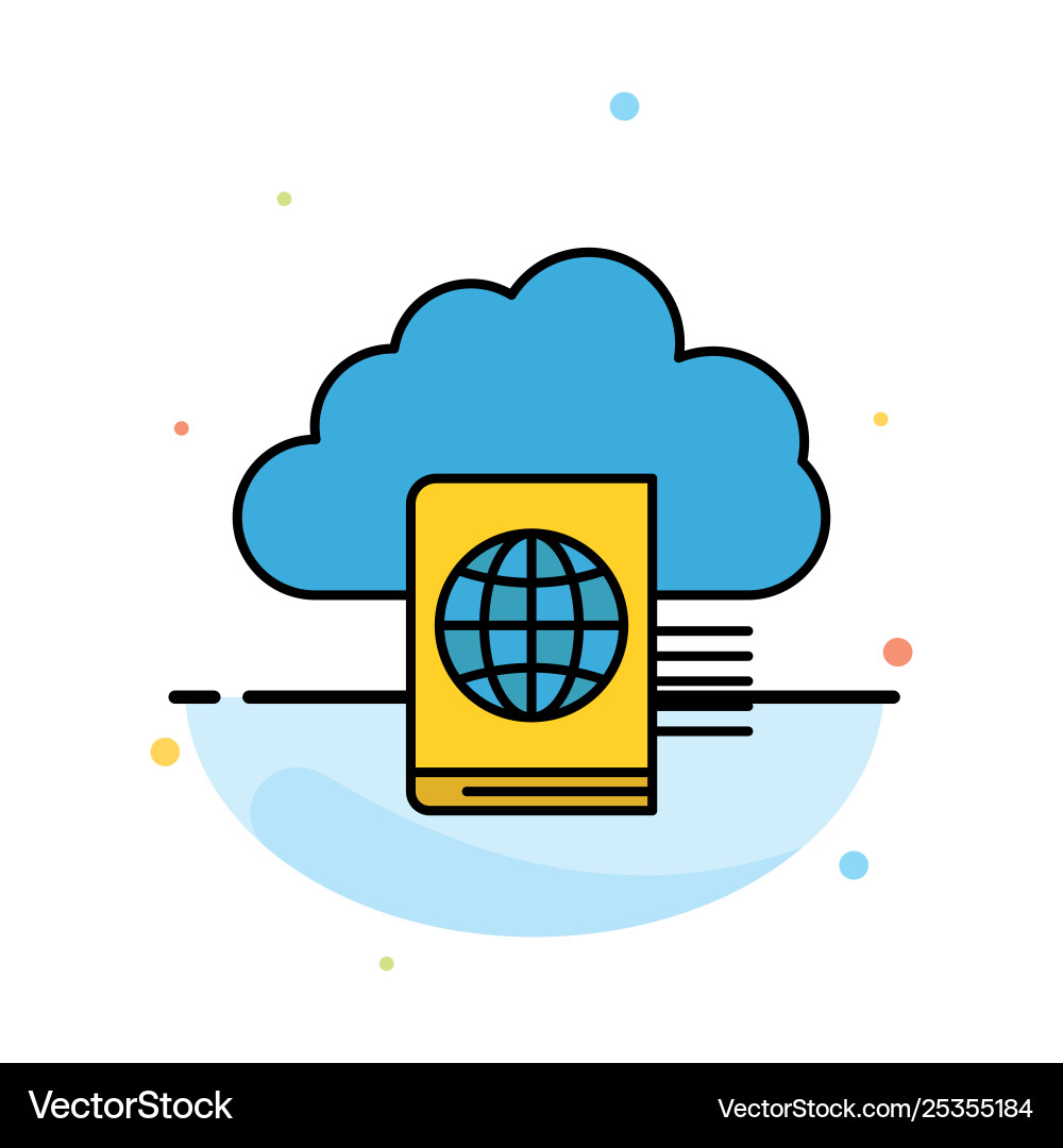 Cloud reading folder upload abstract flat color Vector Image
