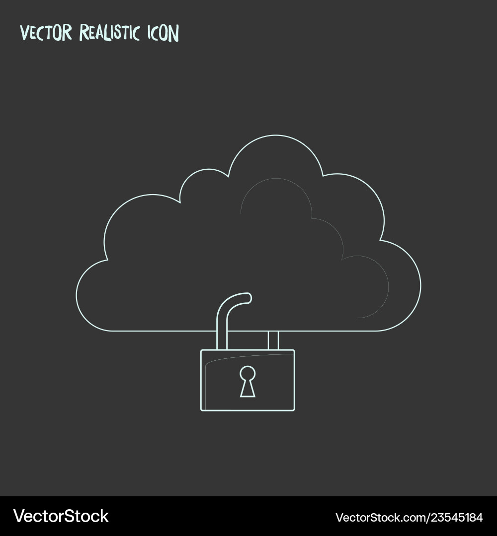 Cloud storage lock icon line element Cloud storage lock icon line element Vector Image