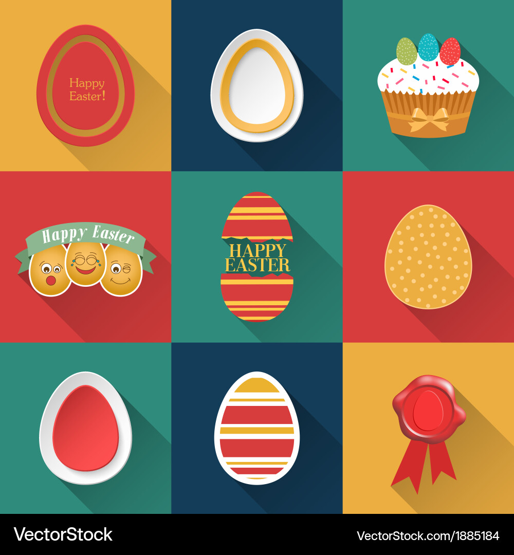 Easter Objects Collection vector image