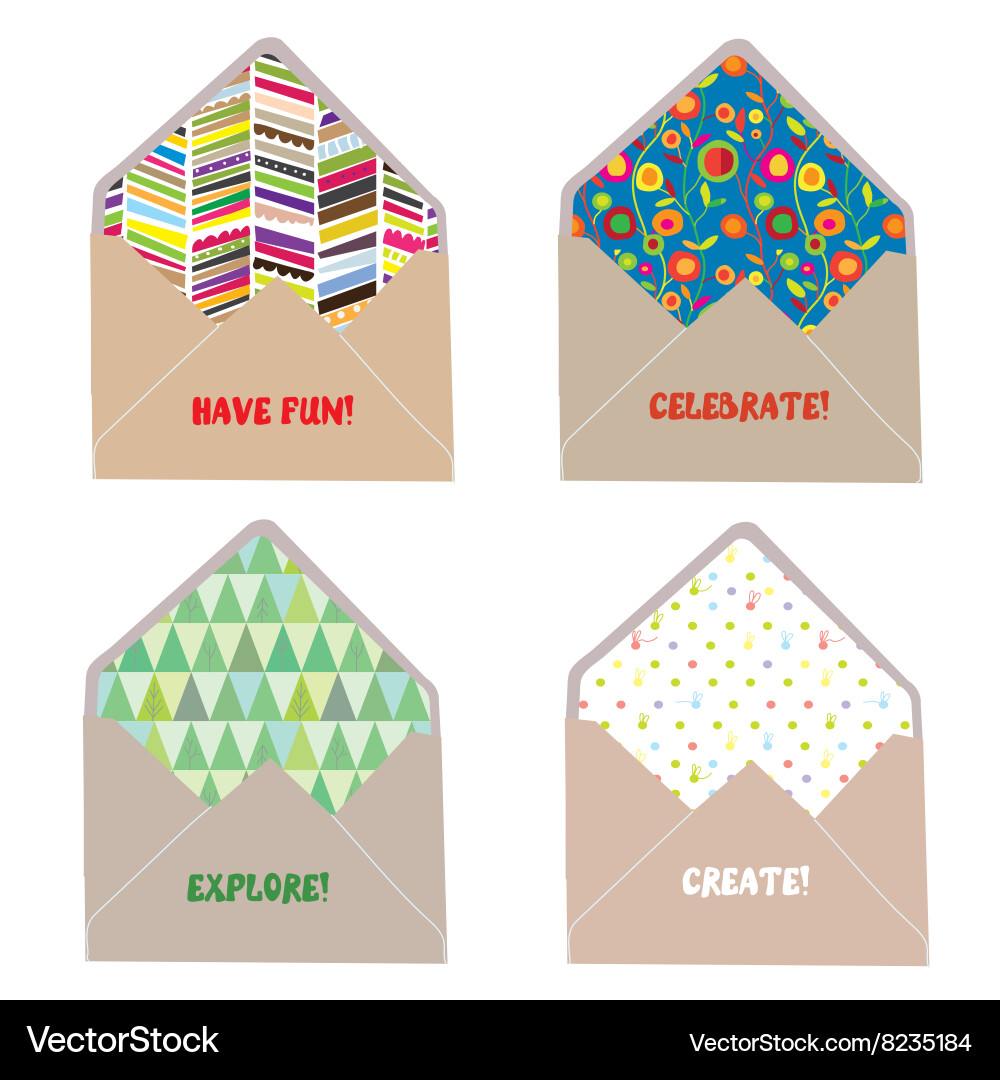 Envelops and letters concept for fun joy create Vector Image
