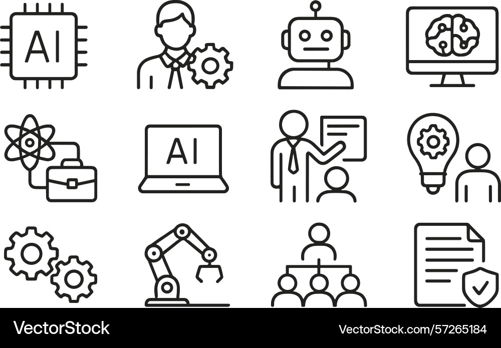 Exploration of artificial intelligence concepts Exploration of artificial intelligence concepts Vector Image