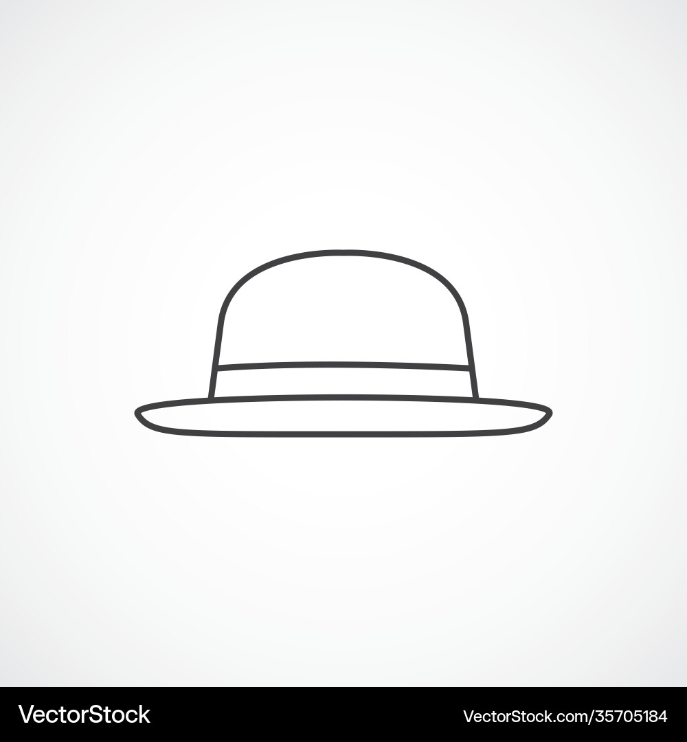 Felt hat line icon Royalty Free Vector Image - VectorStock