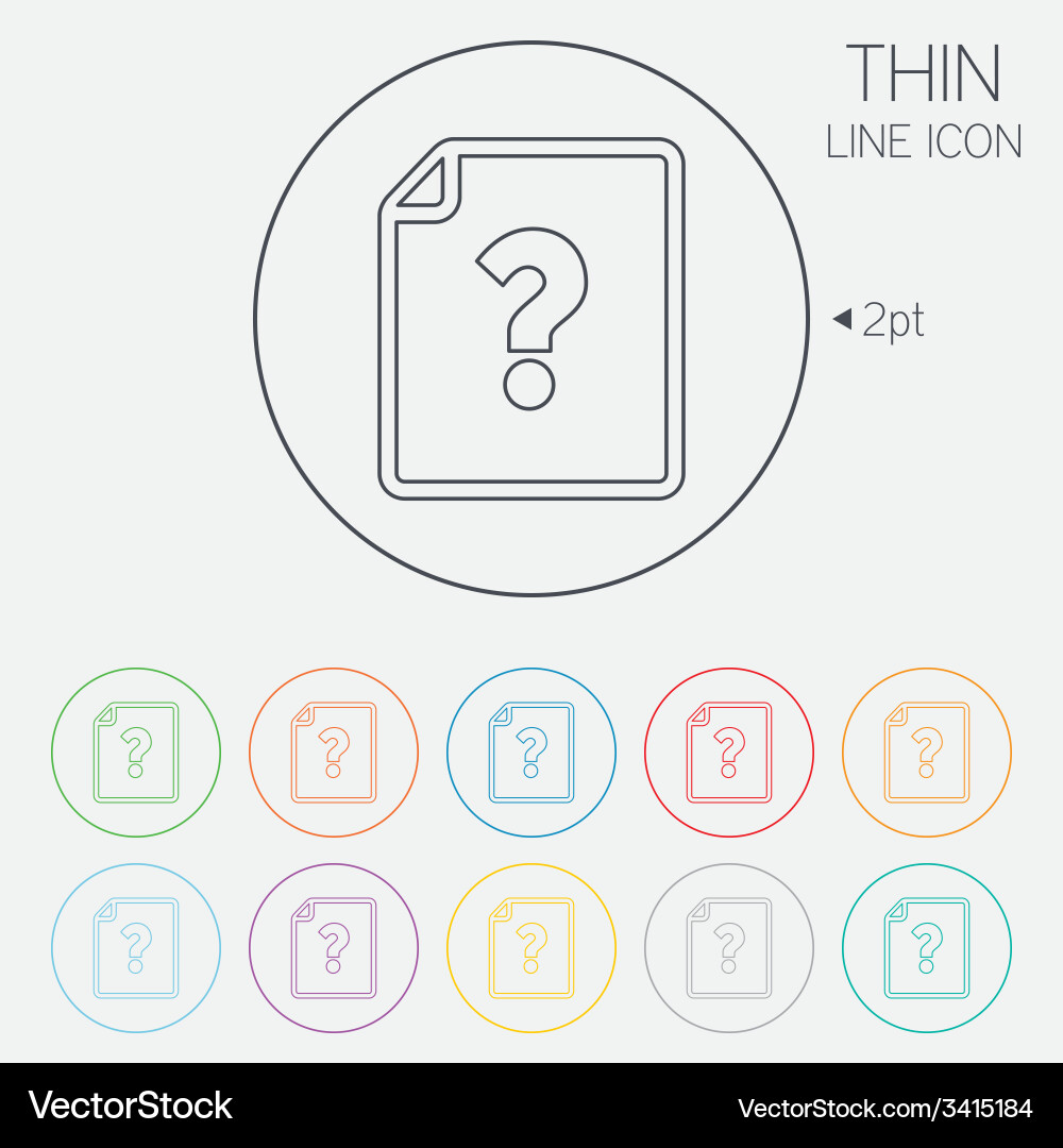 File document help icon question mark symbol Vector Image