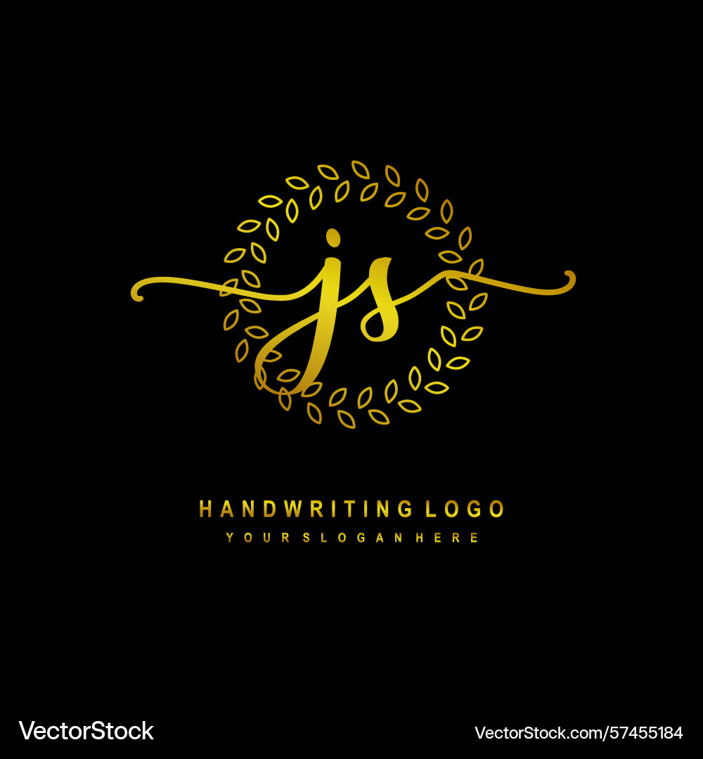 Js initial handwriting logo collection leaf Vector Image