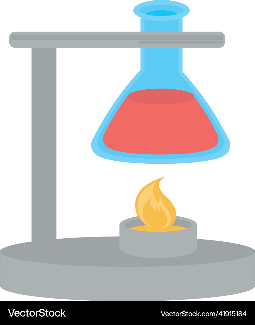 Laboratory flask and burner Vector Image