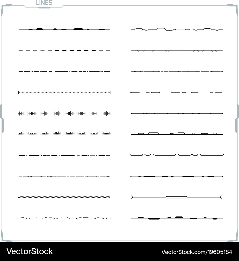 Modern Line UI Elements - Abstract vector image