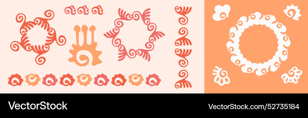 Peach fuzz botanical set texture motif Peach fuzz botanical set texture motif vector image