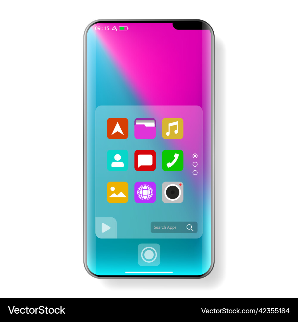 Realistic user interface smartphone device vector image
