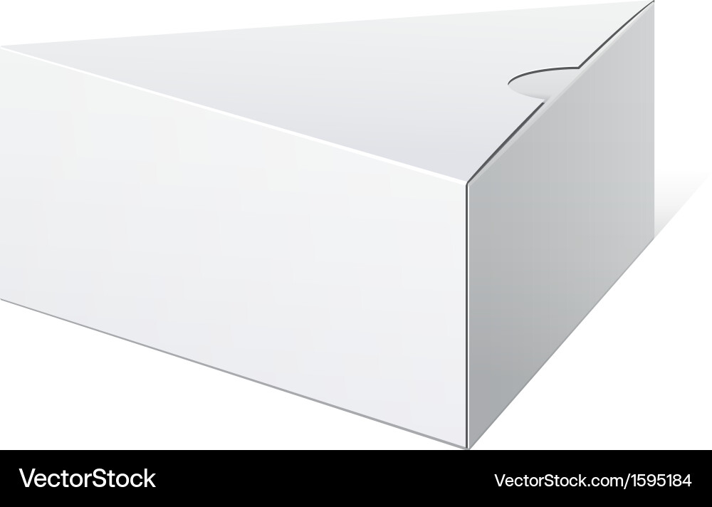 Realistic white package triangular shape box vector image