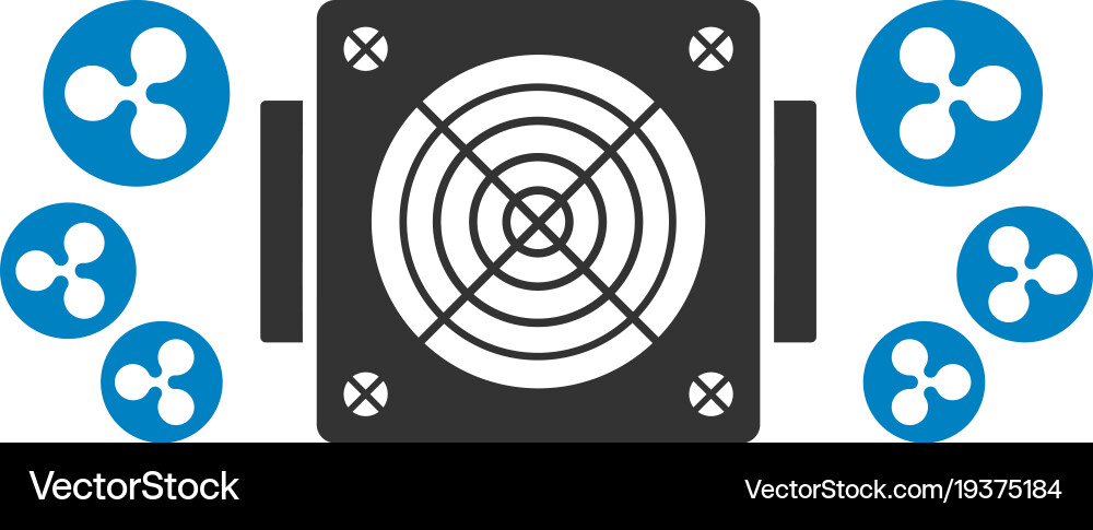 Ripple mining asic device flat icon Vector Image