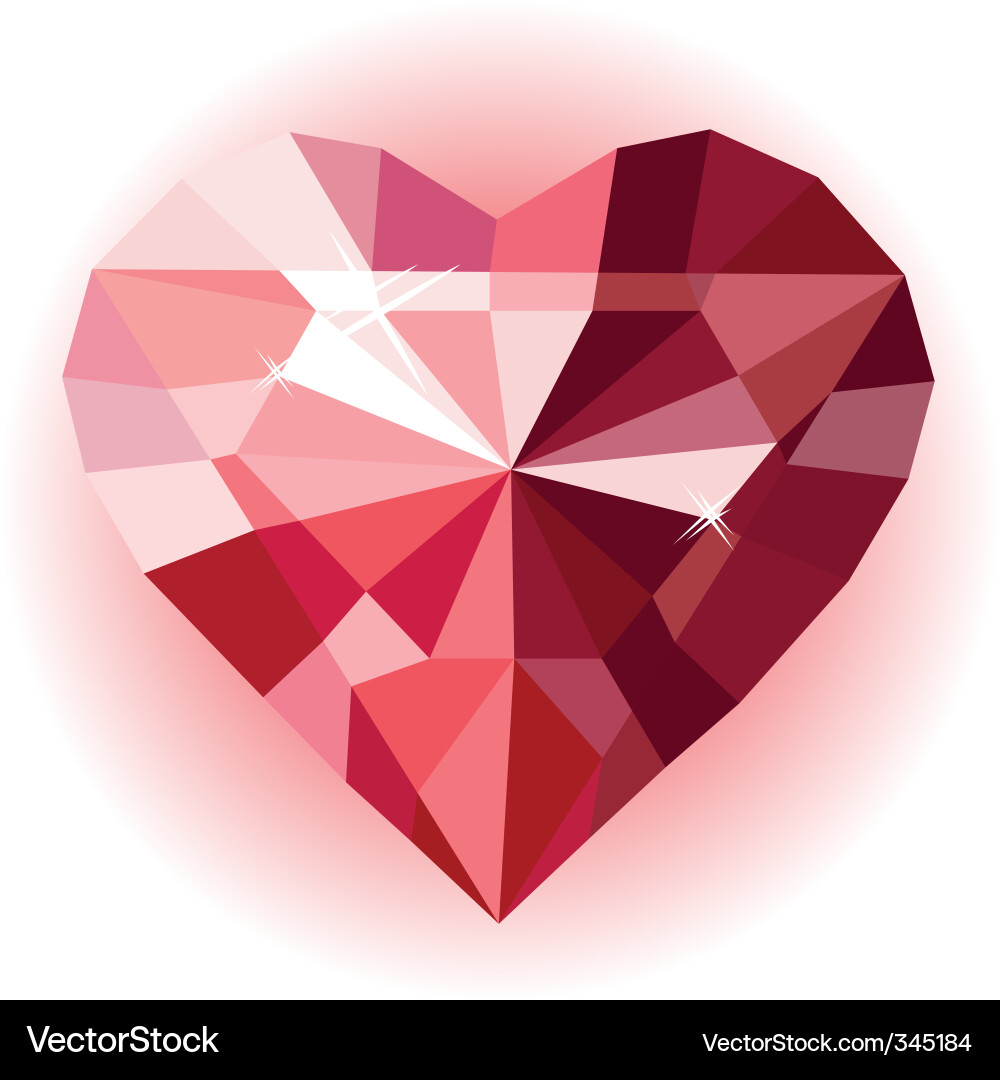 Ruby Heart Gemstone vector image