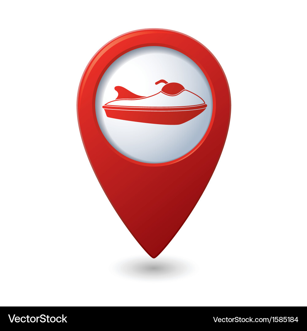 Scooter icon red map pointer Vector Image