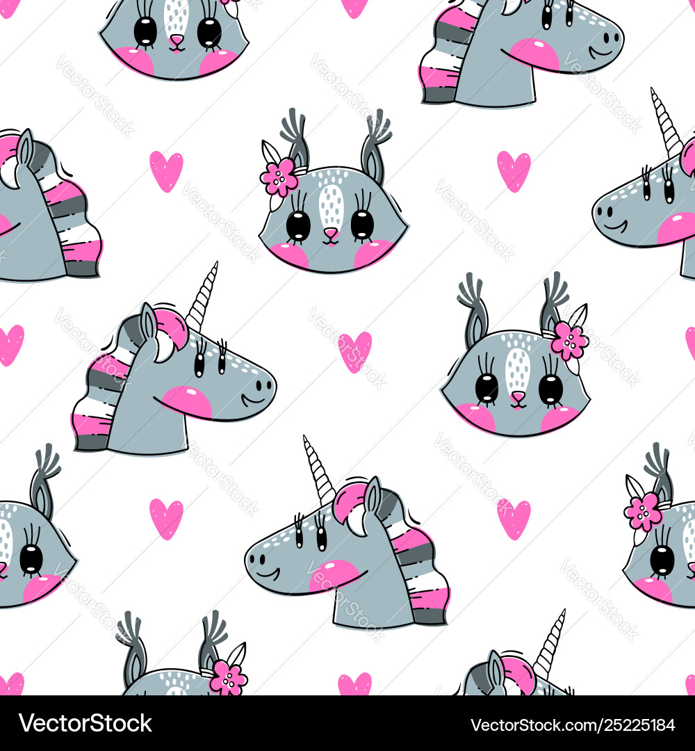 Seamless pattern with faces squirrel Seamless pattern with faces squirrel Vector Image