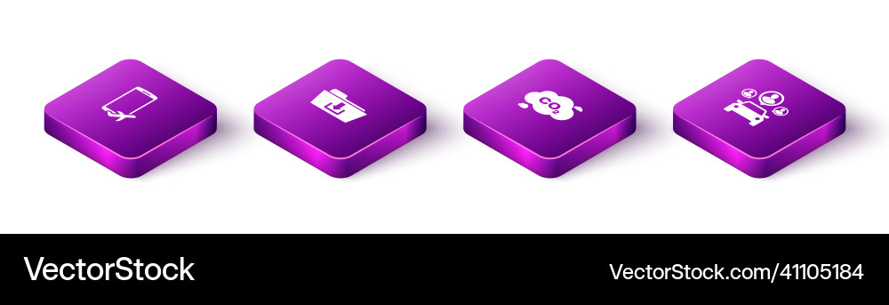 Set isometric flight mode in the mobile folder Set isometric flight mode in the mobile folder Vector Image