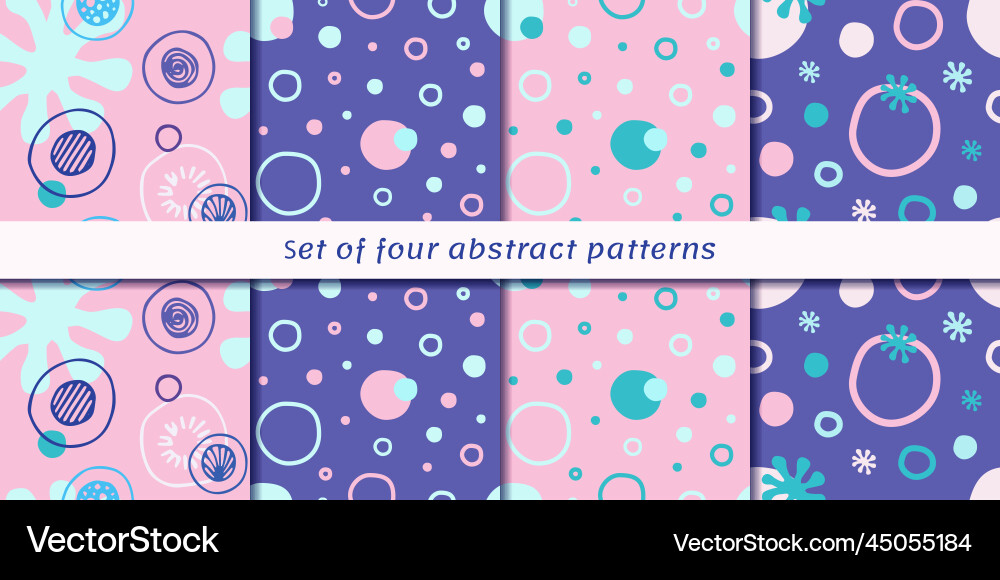 Set of 4 seamless abstract patterns Vector Image