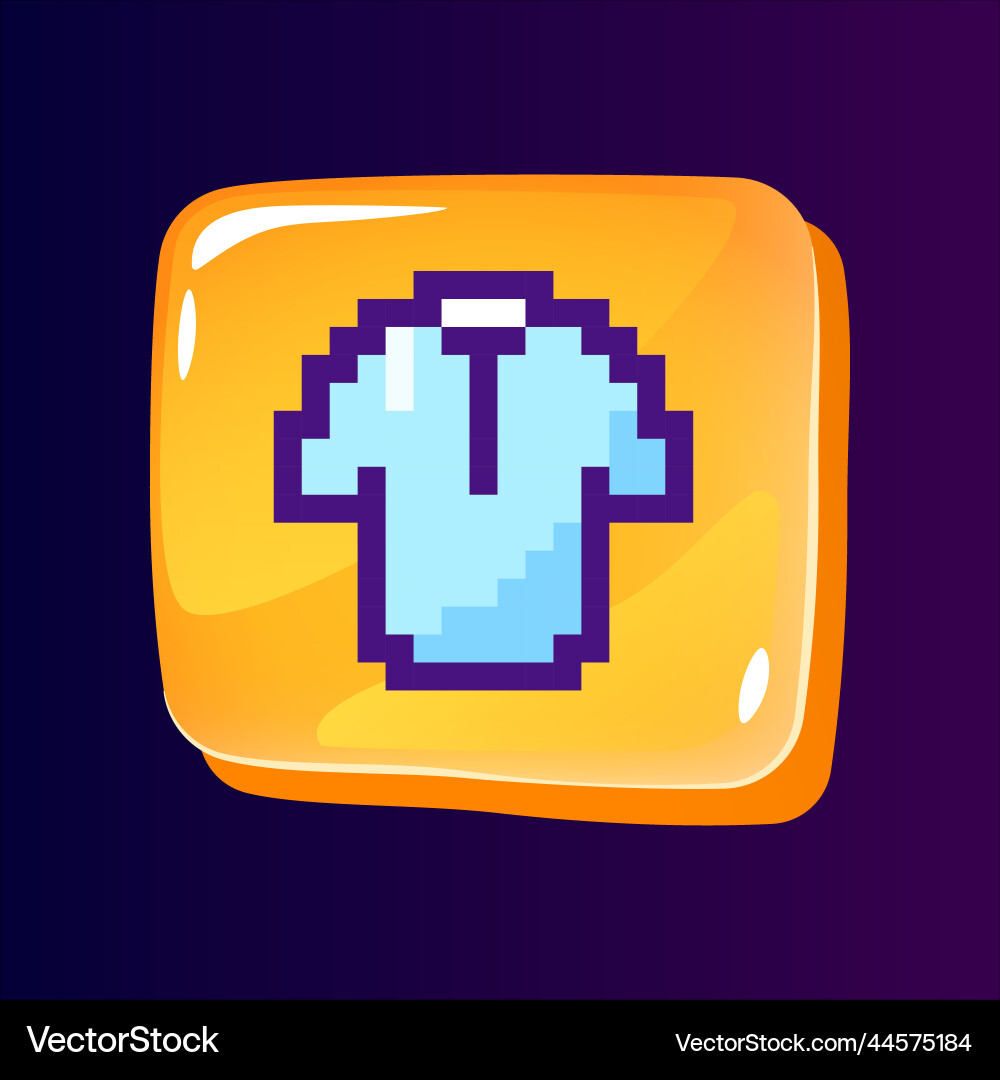 T shirt glossy ui button with pixelated color icon T shirt glossy ui button with pixelated color icon Vector Image
