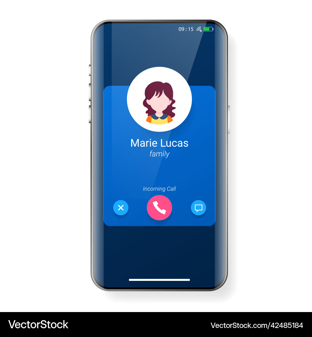 User interface mobile app pop up incoming call vector image