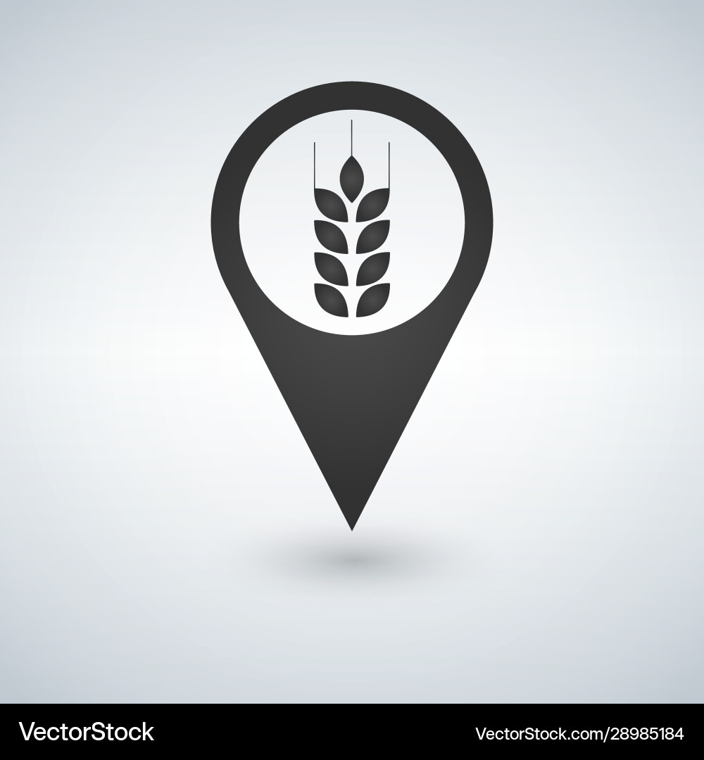 Wheat Field Icon - Map Pointer vector image