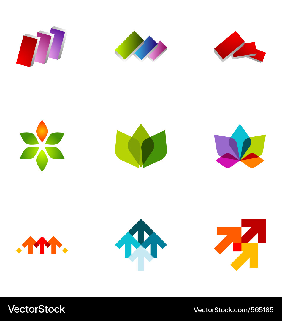 Abstract Geometric Logo Elements Vector Image